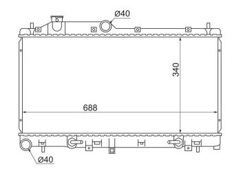 5 599 р. Радиатор двигателя SAT Subaru Forester SJ дорестайлинг (2012-2016)  с доставкой в г. Краснодар. Увеличить фотографию 1