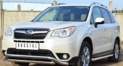 25 599 р. Защита переднего бампера (2 трубыØ63 мм, волна, нержавейка) SLITKOFF Subaru Forester SJ дорестайлинг (2012-2016)  с доставкой в г. Краснодар. Увеличить фотографию 4