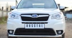 18 999 р. Одинарная защита переднего бампера диаметром 76 мм SLITKOFF  Subaru Forester  SJ (2012-2016) дорестайлинг  с доставкой в г. Краснодар. Увеличить фотографию 2