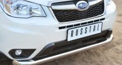 18 999 р. Одинарная защита переднего бампера диаметром 76 мм SLITKOFF  Subaru Forester  SJ (2012-2016) дорестайлинг  с доставкой в г. Краснодар. Увеличить фотографию 3