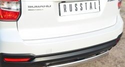 14 999 р. Защита заднего бампера (Ø75x42 мм, нержавейка) Russtal Subaru Forester SJ дорестайлинг (2012-2016)  с доставкой в г. Краснодар. Увеличить фотографию 2