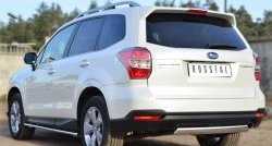 14 999 р. Защита заднего бампера (Ø75x42 мм, нержавейка) Russtal Subaru Forester SJ дорестайлинг (2012-2016)  с доставкой в г. Краснодар. Увеличить фотографию 4