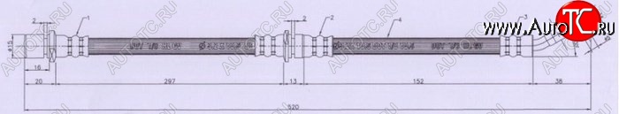 669 р. Тормозной шланг SAT (передний, правый) Subaru Impreza GC седан (1992-2000)  с доставкой в г. Краснодар