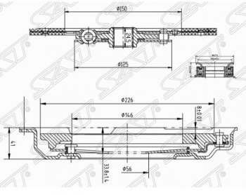 9 749 р. Комплект сцепления SAT (EJ254/EJ20#/EJ18S не турбо) Subaru Forester SG дорестайлинг (2002-2005)  с доставкой в г. Краснодар. Увеличить фотографию 2