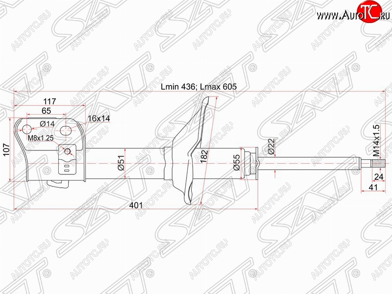 3 799 р. Правый амортизатор передний SAT  Subaru Forester  SF (2000-2002) рестайлинг  с доставкой в г. Краснодар