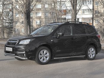 21 799 р. Защита переднего бампера (2 трубы Ø63 и 42 мм, нержавейка) SLITKOFF Subaru Forester SJ рестайлинг (2016-2019)  с доставкой в г. Краснодар. Увеличить фотографию 3