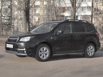 21 399 р. Защита переднего бампера SLITKOFF d63 секции-d42 дуга Subaru Forester SJ рестайлинг (2016-2019)  с доставкой в г. Краснодар. Увеличить фотографию 3