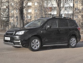 13 999 р. Защита переднего бампера (2 трубы Ø63 и 75х42 мм, нержавейка) Russtal Subaru Forester SJ рестайлинг (2016-2019)  с доставкой в г. Краснодар. Увеличить фотографию 4