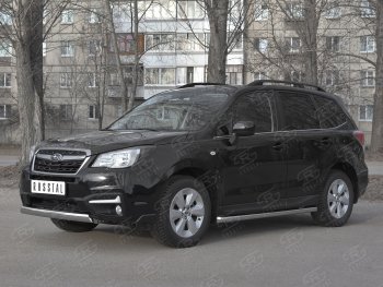 15 649 р. Защита переднего бампера (Ø75x42 мм, нержавейка) Russtal Subaru Forester SJ рестайлинг (2016-2019)  с доставкой в г. Краснодар. Увеличить фотографию 4