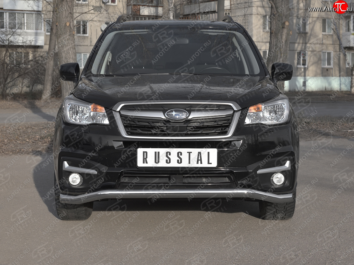 20 599 р. Защита переднего бампера SLITKOFF d63 волна  Subaru Forester  SJ (2016-2019) рестайлинг  с доставкой в г. Краснодар