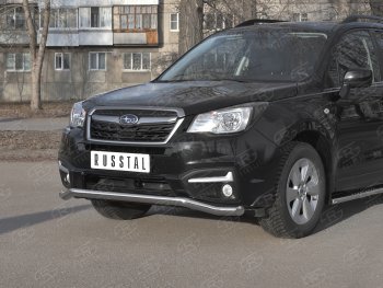 20 599 р. Защита переднего бампера SLITKOFF d63 волна  Subaru Forester  SJ (2016-2019) рестайлинг  с доставкой в г. Краснодар. Увеличить фотографию 2