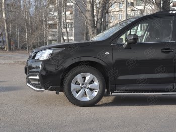 20 599 р. Защита переднего бампера SLITKOFF d63 волна  Subaru Forester  SJ (2016-2019) рестайлинг  с доставкой в г. Краснодар. Увеличить фотографию 3