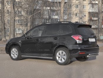 20 999 р. Защита заднего бампера (2 трубы Ø63 и 42 мм, нержавейка) SLITKOFF  Subaru Forester  SJ (2016-2019) рестайлинг  с доставкой в г. Краснодар. Увеличить фотографию 3