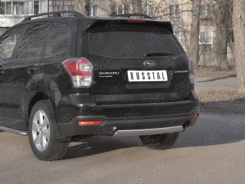 9 999 р. Защита заднего бампера (Ø75х42 мм, нержавейка) Russtal  Subaru Forester  SJ (2016-2019) рестайлинг  с доставкой в г. Краснодар. Увеличить фотографию 2