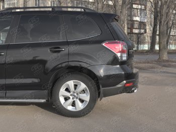 9 999 р. Защита заднего бампера (Ø75х42 мм, нержавейка) Russtal  Subaru Forester  SJ (2016-2019) рестайлинг  с доставкой в г. Краснодар. Увеличить фотографию 3