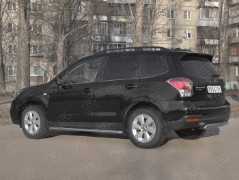 9 999 р. Защита заднего бампера (Ø75х42 мм, нержавейка) Russtal  Subaru Forester  SJ (2016-2019) рестайлинг  с доставкой в г. Краснодар. Увеличить фотографию 4