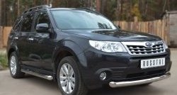 17 999 р. Одинарная защита переднего бампера диаметром 76 мм SLITKOFF Subaru Forester SH (2008-2013)  с доставкой в г. Краснодар. Увеличить фотографию 2