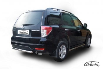 8 999 р. Защита заднего бампера Arbori Subaru Forester SH (2008-2013)  с доставкой в г. Краснодар. Увеличить фотографию 2