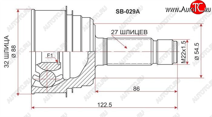 1 539 р. ШРУС SAT (наружный, GDB EJ20 6MT 4WD)  Subaru Impreza ( GD,  GG) (2000-2007) седан дорестайлинг, хэтчбэк дорестайлинг, седан 1-ый рестайлинг, хэтчбэк 1-ый рестайлинг, седан 2-ой рестайлинг, хэтчбэк 2-ой рестайлинг  с доставкой в г. Краснодар