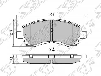 Колодки тормозные SAT (передние) Subaru Impreza GD седан дорестайлинг (2000-2002)