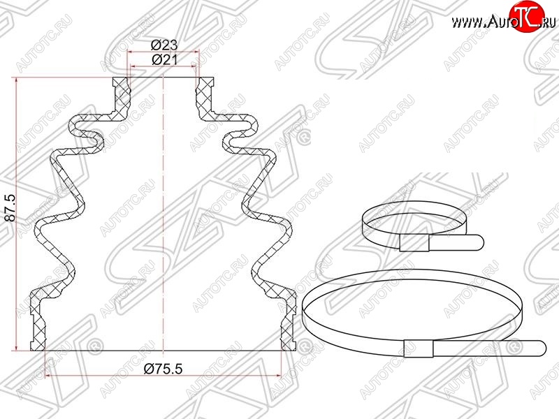 349 р. Пыльник ШРУСа (наружный) SAT  Subaru Impreza  GC (1992-2000), Suzuki Grand Vitara ( FTB03 3 двери,  3TD62, TL52 5 дверей) (1997-2005)  с доставкой в г. Краснодар