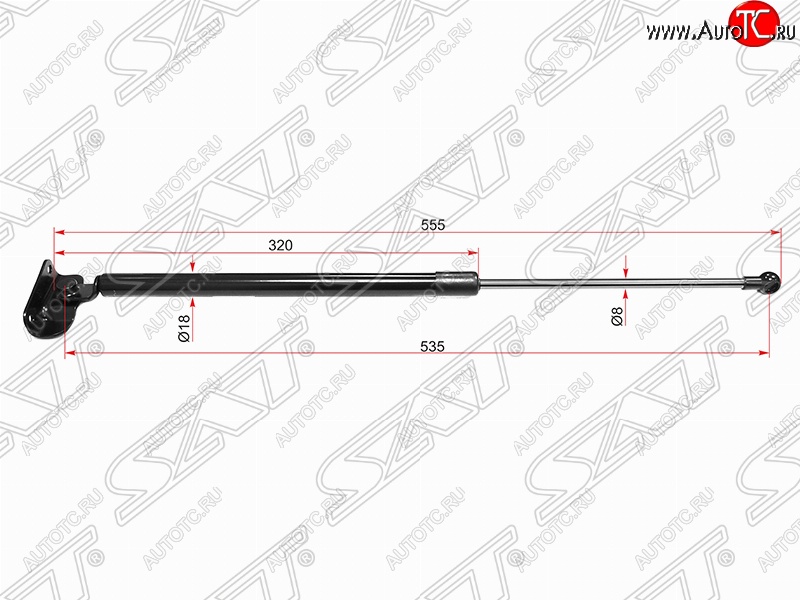 1 139 р. Левый газовый упор крышки багажника SAT  Subaru Impreza  GH (2007-2012) хэтчбэк  с доставкой в г. Краснодар