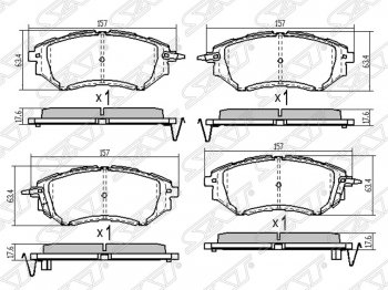 Колодки тормозные SAT (передние) Subaru Outback BP дорестайлинг универсал (2003-2006)