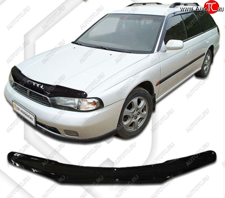 1 999 р. Дефлектор капота CA-Plastic  Subaru Legacy  BD/B11 (1993-1996) седан дорестайлинг (Classic черный, Без надписи)  с доставкой в г. Краснодар