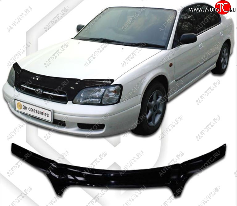 2 399 р. Дефлектор капота (BE5, BE9, BEE) CA-Plastiс  Subaru Legacy  BH/BE12 (1998-2003) универсал (Classic черный, Без надписи)  с доставкой в г. Краснодар