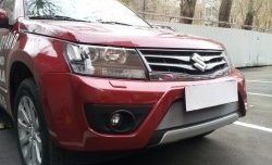 1 539 р. Сетка на бампер Russtal (хром)  Suzuki Grand Vitara ( JT 5 дверей,  JT) (2012-2016) 2-ой рестайлинг, 3 двери 2-ой рестайлинг  с доставкой в г. Краснодар. Увеличить фотографию 2