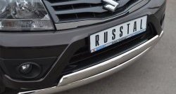 27 999 р. Защита переднего бампера (2 трубыØ75х42 мм, нержавейка) Russtal Suzuki Grand Vitara JT 5 дверей 2-ой рестайлинг (2012-2016)  с доставкой в г. Краснодар. Увеличить фотографию 2