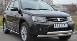 27 999 р. Защита переднего бампера (2 трубыØ75х42 мм, нержавейка) Russtal Suzuki Grand Vitara JT 5 дверей 2-ой рестайлинг (2012-2016)  с доставкой в г. Краснодар. Увеличить фотографию 4