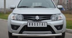 17 449 р. Одинарная защита переднего бампера диаметром 76 мм (3 дв.) SLITKOFF Suzuki Grand Vitara JT 3 двери 2-ой рестайлинг (2012-2016)  с доставкой в г. Краснодар. Увеличить фотографию 2