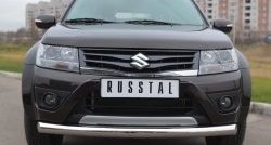 17 899 р. Одинарная защита переднего бампера диаметром 76 мм (5 дв.) SLITKOFF Suzuki Grand Vitara JT 3 двери 2-ой рестайлинг (2012-2016)  с доставкой в г. Краснодар. Увеличить фотографию 4