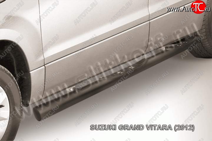 13 749 р. Защита порогов Slitkoff  Suzuki Grand Vitara  JT 5 дверей (2012-2016) 2-ой рестайлинг (Цвет: серебристый)  с доставкой в г. Краснодар