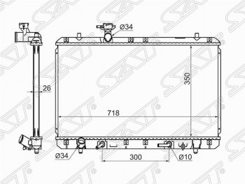 Радиатор двигателя SAT Suzuki Aerio RA21S, RC51S cедан рестайлинг (2003-2007)