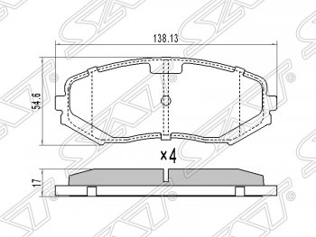 Колодки тормозные SAT (передние) Suzuki Escudo 3 дорестайлинг (2006-2008)