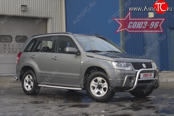 8 774 р. Защита переднего бампера Souz-96 (d60) Suzuki Grand Vitara JT 3 двери дорестайлинг (2005-2008)  с доставкой в г. Краснодар