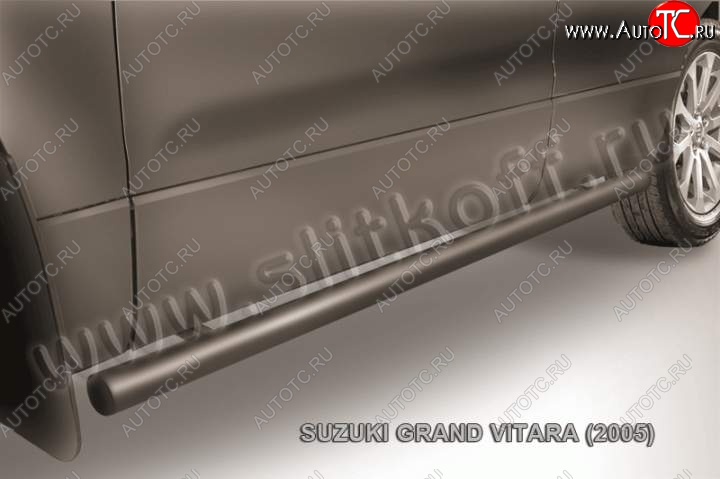 10 949 р. Защита порогов Slitkoff  Suzuki Grand Vitara  JT 5 дверей (2008-2012) 1-ый рестайлинг (Цвет: серебристый)  с доставкой в г. Краснодар