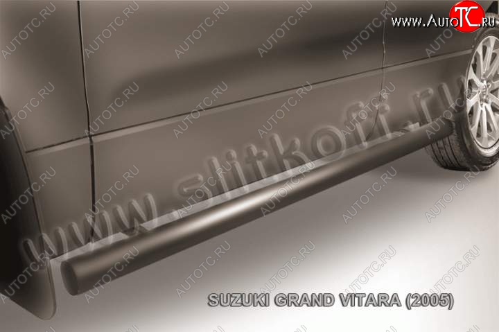 11 749 р. Защита порогов Slitkoff  Suzuki Grand Vitara  JT 5 дверей (2008-2012) 1-ый рестайлинг (Цвет: серебристый)  с доставкой в г. Краснодар