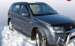 Широкая защита порогов с трубой диаметром 42 мм Slitkoff Suzuki (Сузуки) Grand Vitara (Гран)  JT 5 дверей (2008-2012) JT 5 дверей 1-ый рестайлинг