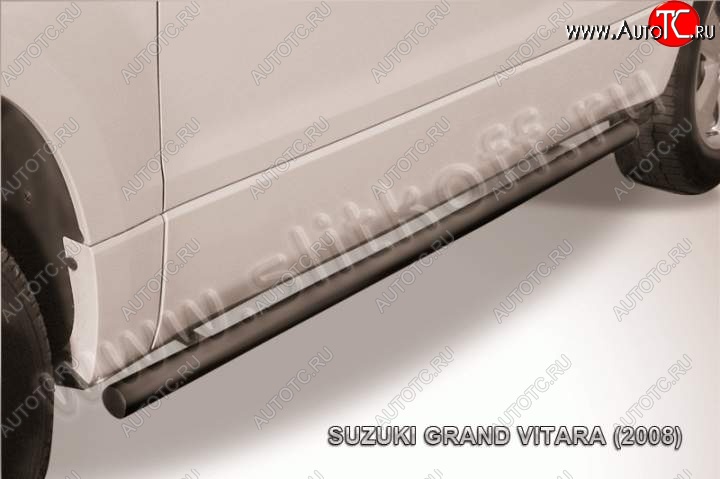 10 949 р. Защита порогов Slitkoff  Suzuki Grand Vitara  JT 3 двери (2005-2008) дорестайлинг (Цвет: серебристый)  с доставкой в г. Краснодар