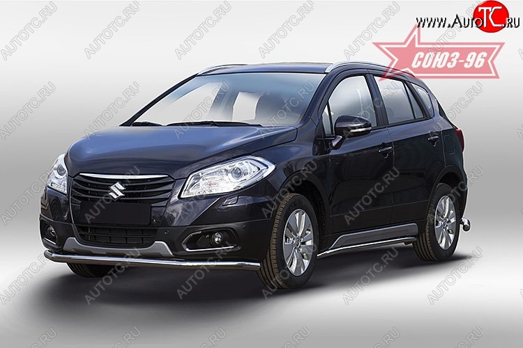 1 169 р. Защита переднего бампера одинарная New - Souz-96 (d60). Suzuki SX4 JYB, JYA хэтчбэк дорестайлинг (2013-2016)  с доставкой в г. Краснодар