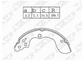 Комплект задних тормозных колодок SAT Suzuki SX4 YA21S,YB21S дорестайлинг, хэтчбэк (2006-2011)