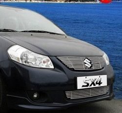 4 499 р. Декоративная вставка решетки радиатора Novline  Suzuki SX4  GYA,GYB (2010-2016)  рестайлинг, хэтчбэк  с доставкой в г. Краснодар. Увеличить фотографию 1