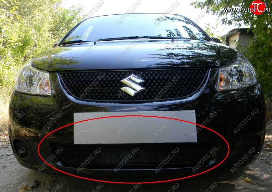 1 469 р. Защитная решётка в воздуховод автомобиля (седан) Russtal (черная)  Suzuki SX4  GYA,GYB (2010-2016)  рестайлинг, хэтчбэк  с доставкой в г. Краснодар