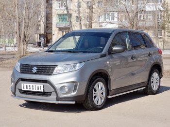 16 449 р. Одинарная защита переднего бампера диаметром 42 мм SLITKOFF  Suzuki Vitara  LY (2015-2019) дорестайлинг  с доставкой в г. Краснодар. Увеличить фотографию 4