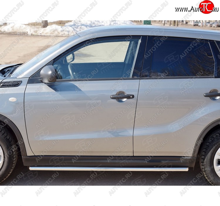 17 299 р. Защита порогов SLITKOFF из круглой трубы диаметром 42 мм v1  Suzuki Vitara  LY (2015-2025) дорестайлинг, рестайлинг  с доставкой в г. Краснодар