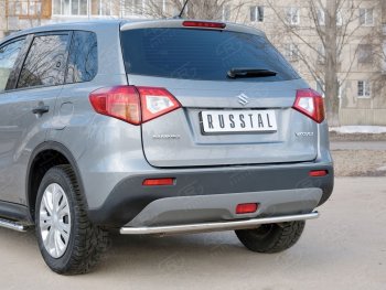 14 599 р. Защита заднего бампера (Ø42 мм, нержавейка) SLITKOFF Suzuki Vitara LY дорестайлинг (2015-2019)  с доставкой в г. Краснодар. Увеличить фотографию 2