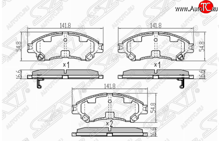 1 269 р. Комплект передних тормозных колодок SAT  Suzuki SX4 ( JYB, JYA,  JAB, JYA) - Vitara  LY  с доставкой в г. Краснодар